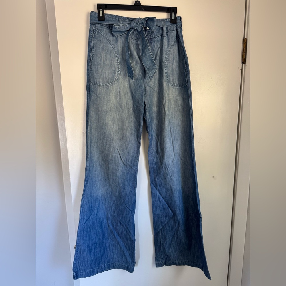 Level 99-Casual Blue Wide-Leg Jeans